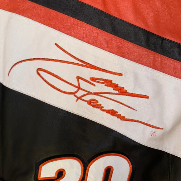 RARE Vintage Tony Stewart #20 NASCAR Racing Wilson’s Leather Jacket Sz Large - Picture 6 of 11
